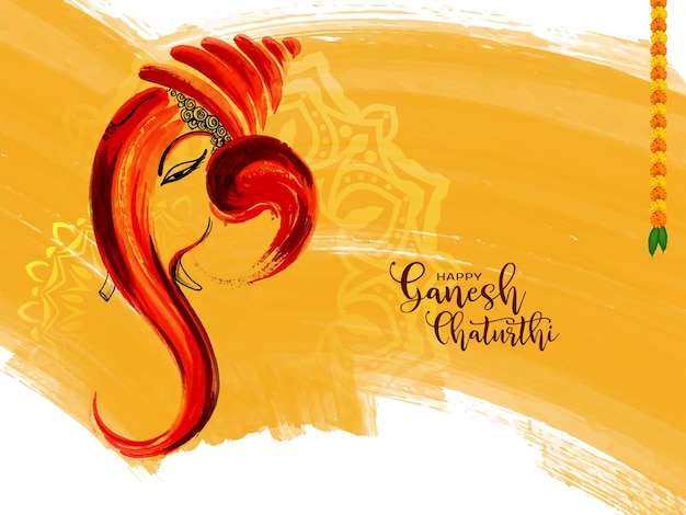 Vector gratuito feliz ganesh chaturthi vector de tarjeta de celebración del festival tradicional indio