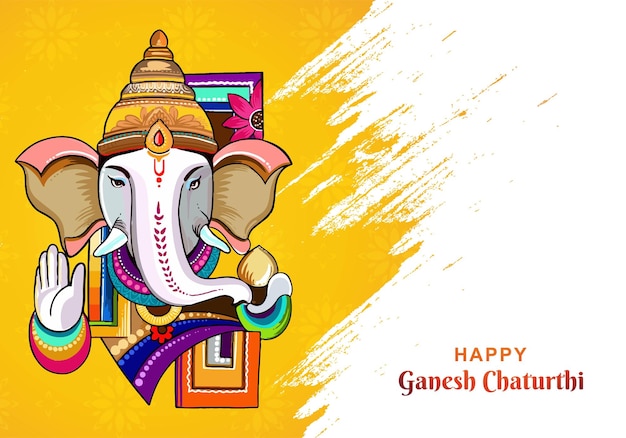 Feliz Ganesha Chaturthi tarjeta de celebración del festival indio fondo