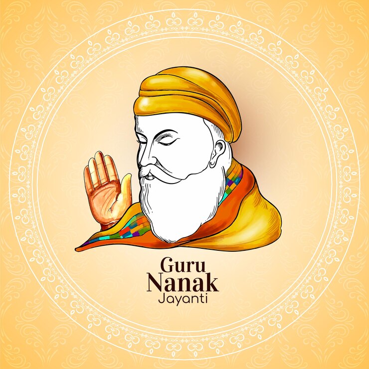 Vector gratuito feliz guru nanak jayanti el fondo de la celebración del festival sikh