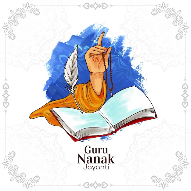 Feliz Guru Nanak jayanti Punjabi Sikh festival de saludos de fondo