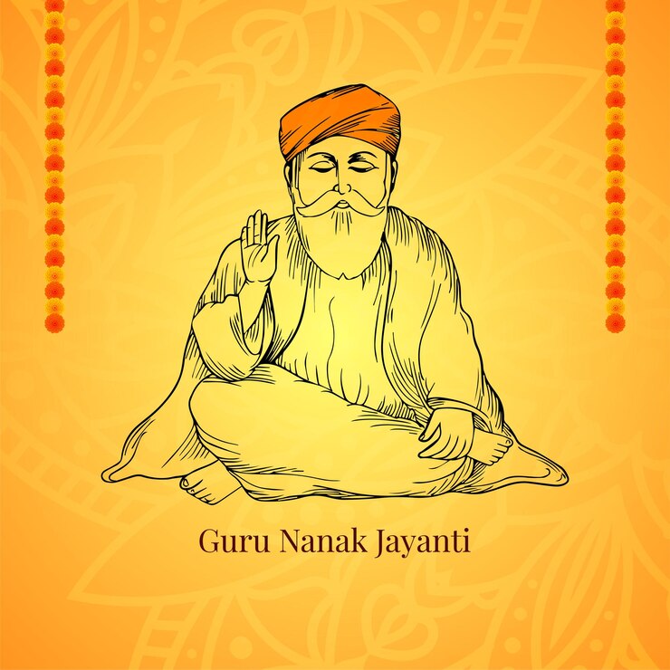 Vector gratuito feliz guru nanak jayanti tarjeta de felicitación para el festival cultural punjabi
