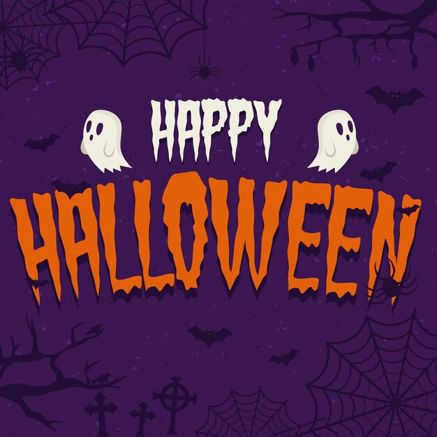 Feliz halloween - concepto de letras