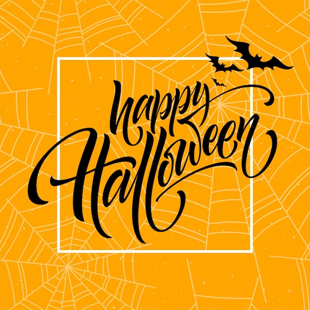 Feliz halloween. dibujado a mano caligrafía creativa y rotulación con pincel. ilustración de vector eps10