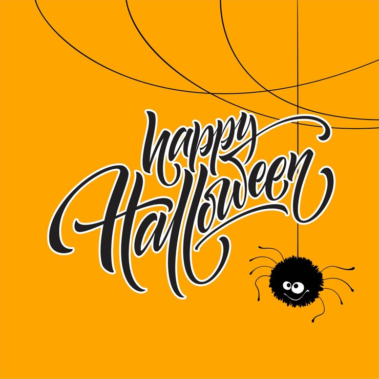 Vector gratuito feliz halloween. dibujado a mano caligrafía creativa y rotulación con pincel. ilustración de vector eps10
