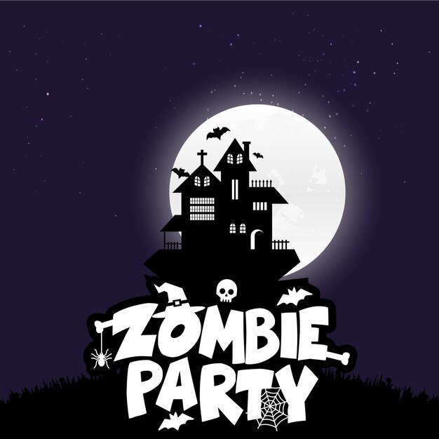 Feliz Halloween fondo de la noche de miedo