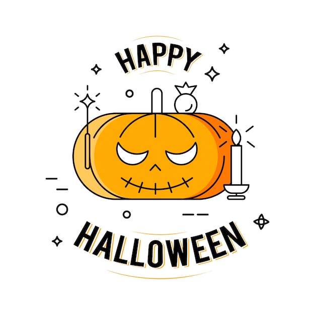 Vector gratuito feliz halloween. ilustración sobre el fondo blanco