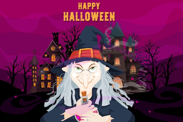 Vector gratuito feliz halloween (truco o trato) póster de invitación