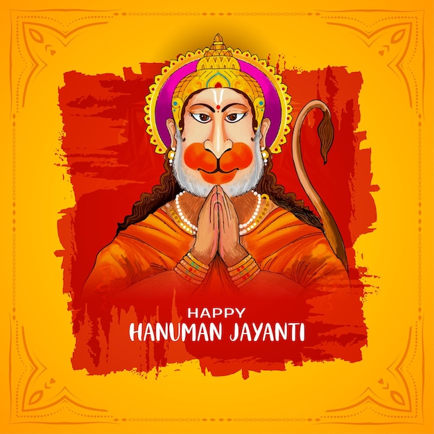 Vector gratuito feliz hanuman jayanti fondo del festival religioso indio