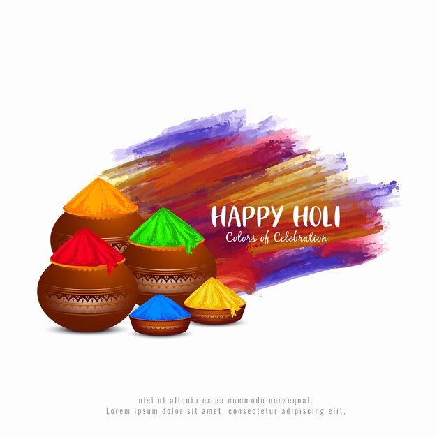 Feliz Holi celebración del festival cultural indio diseño de fondo