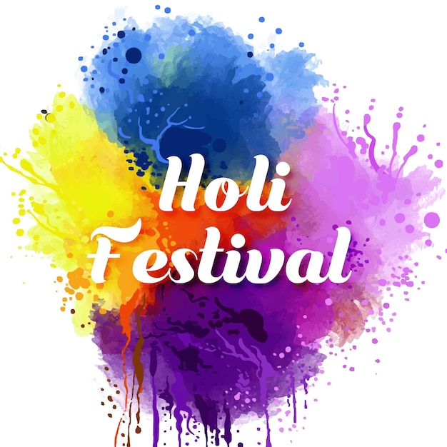 Feliz Holi Indian festival de primavera de colores de fondo