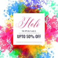 Vector gratuito feliz holi sale banner design background