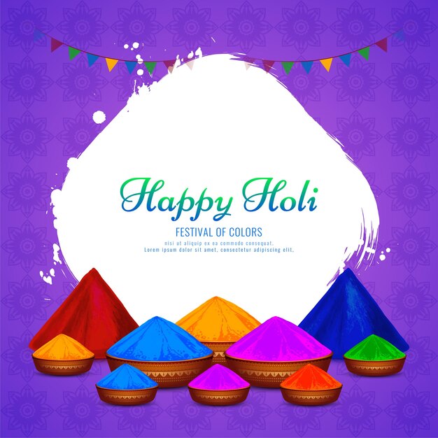 Feliz Holi el tradicional festival indio de los colores diseño de fondo
