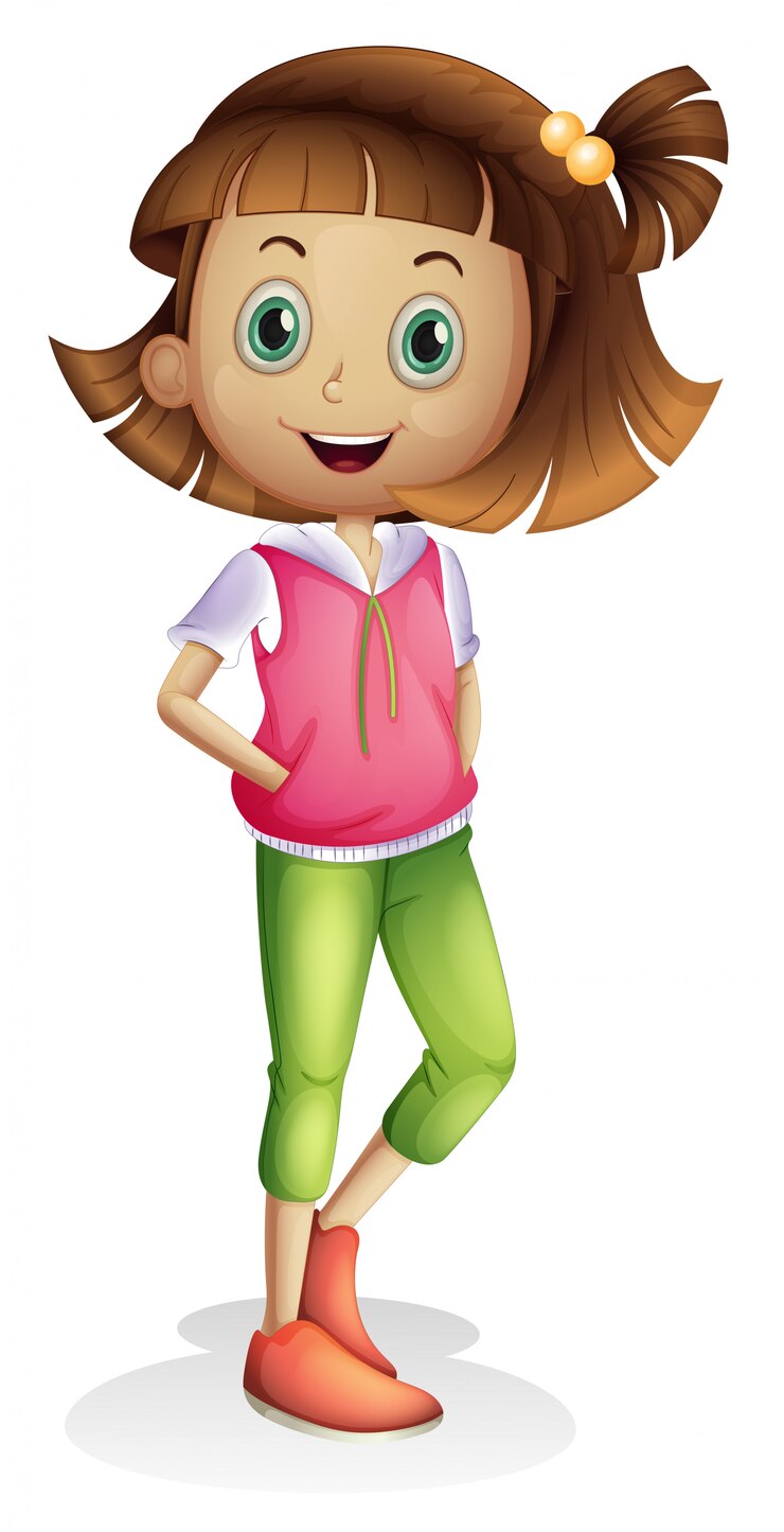 Vector gratuito feliz jovencita morena