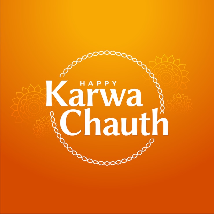 Vector gratuito feliz karwa chauth tarjeta de felicitación del festival indio tradicional