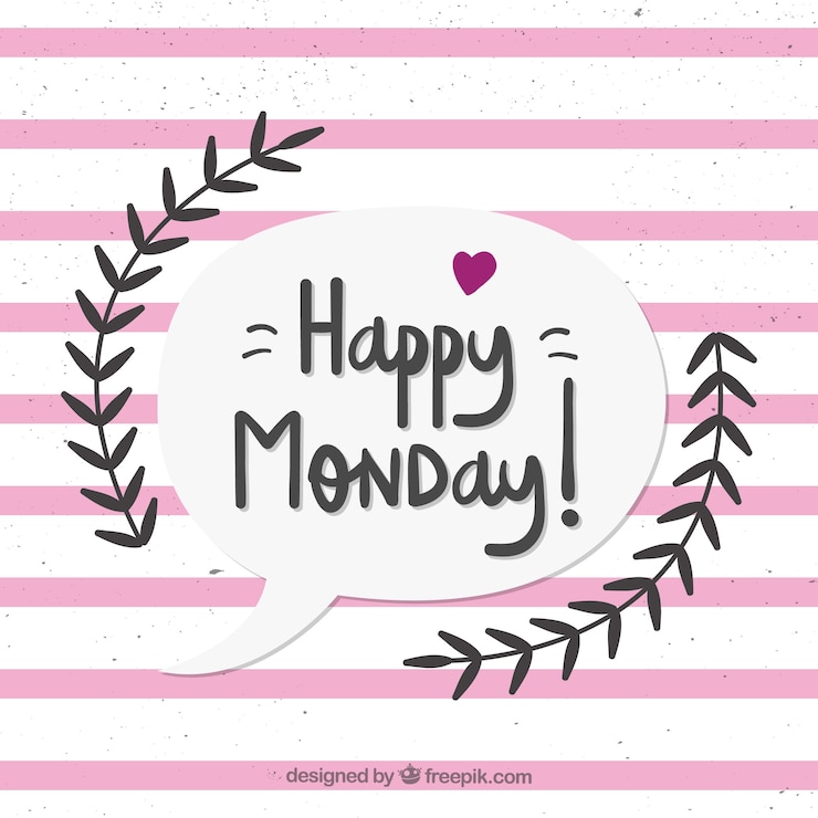 Vector gratuito feliz lunes, fondo con rayas