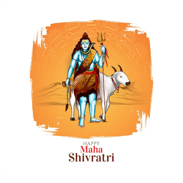 Vector gratuito feliz maha shivratri diseño de tarjetas de felicitación de festivales hindúes y indios