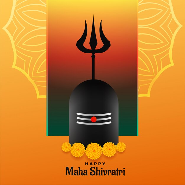 Feliz maha shivratri festival backgrond con shivling