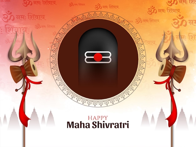 Vector gratuito feliz maha shivratri festival religioso diseño de fondo vector