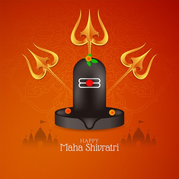 Feliz Maha Shivratri tarjeta cultural de celebración del festival hindú indio