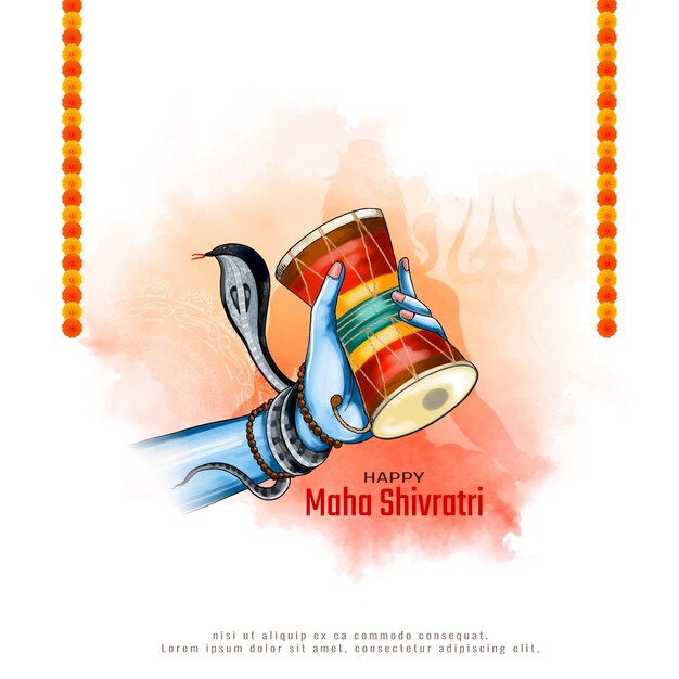 Feliz Maha Shivratri tarjeta de felicitación del festival cultural indio