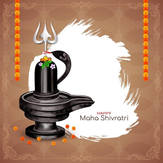 Vector gratuito feliz maha shivratri tarjeta del festival tradicional indio de adoración al señor shiva