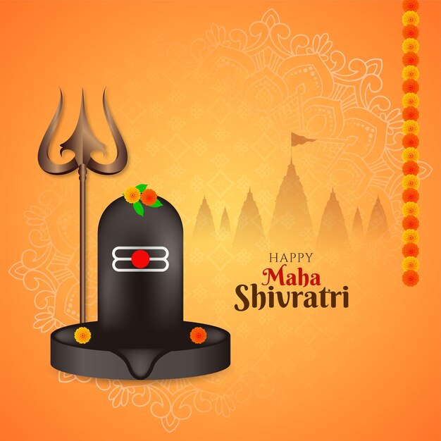 Feliz Maha Shivratri tarjeta tradicional de celebración del festival indio