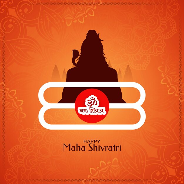 Feliz Maha Shivratri tarjeta tradicional de celebración del festival indio