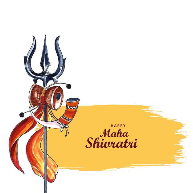 Feliz maha shivratri con trisulam un fondo de celebración del festival hindú
