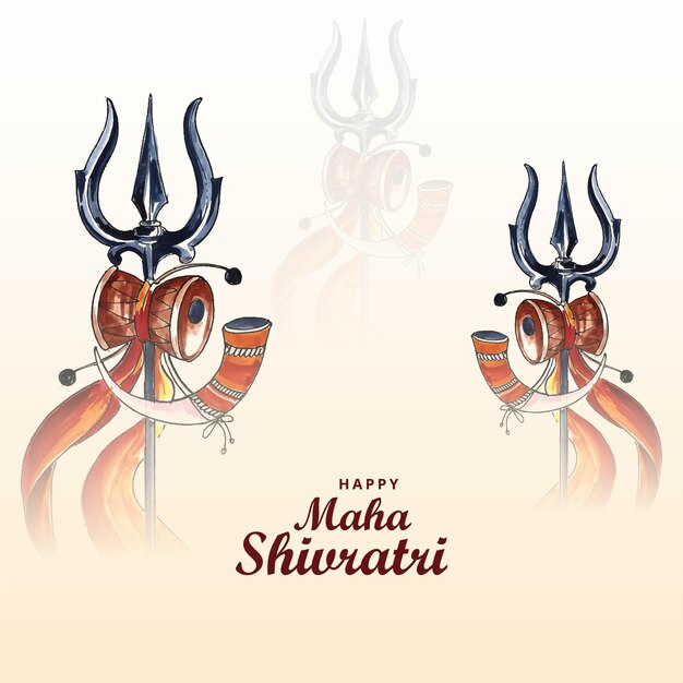 Feliz maha shivratri con trisulam un fondo de celebración del festival hindú
