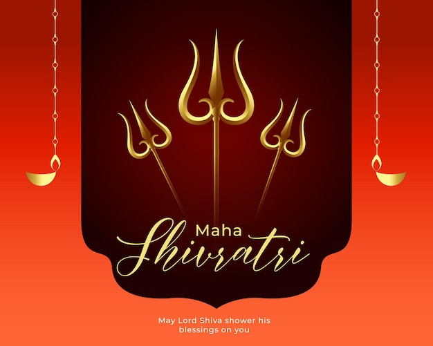 Vector gratuito feliz mahashivratri tarjeta religiosa con colgado diya