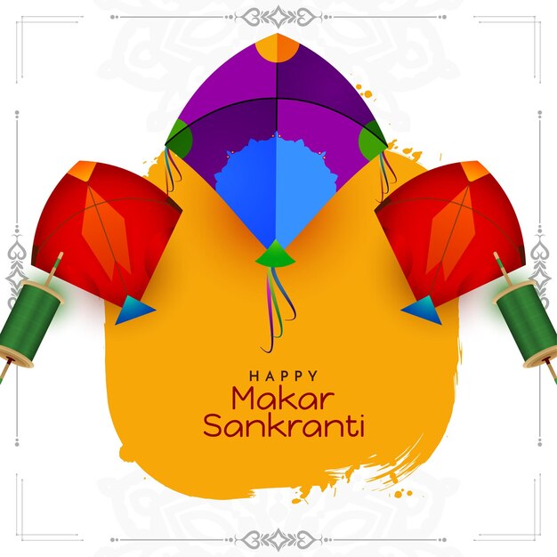 Feliz Makar Sankranti cultural Tarjeta de celebración del festival indio