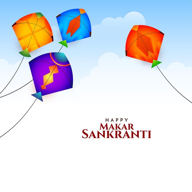 Feliz Makar Sankranti el festival tradicional de las cometas de colores