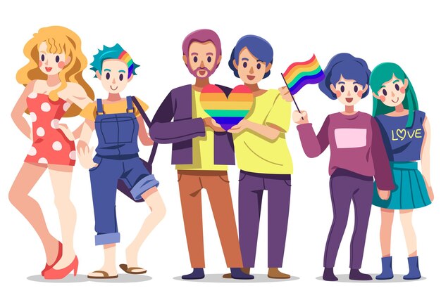 Feliz mes del orgullo LGBTQ ilustración