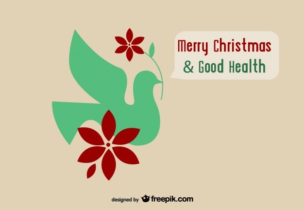 Vector gratuito feliz navidad y buena salud postal