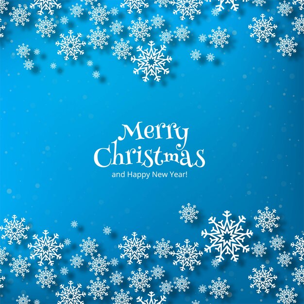 Feliz navidad copo de nieve tarjeta fondo de invierno