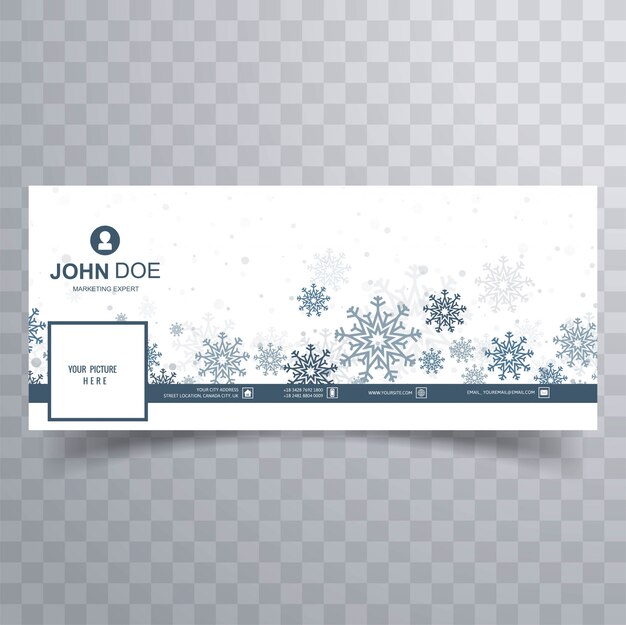 Feliz navidad copos de nieve banner vector plantilla