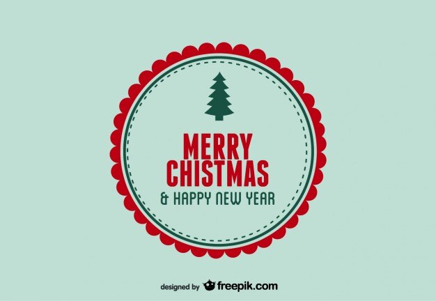 Feliz navidad y feliz año nuevo postal sello
