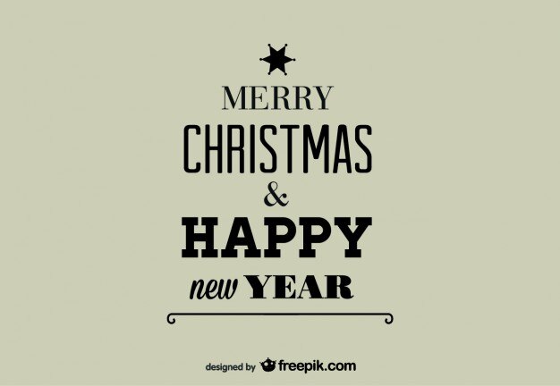 Feliz navidad y feliz año nuevo postal