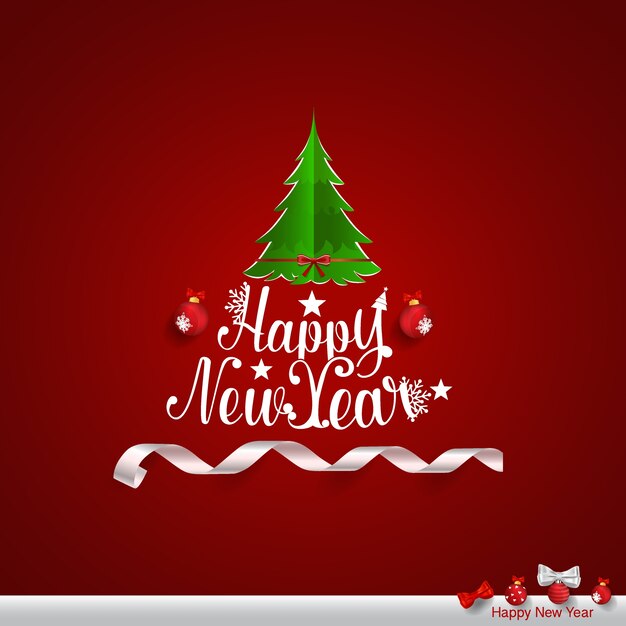 Feliz Navidad y feliz año nuevo tarjeta de felicitación