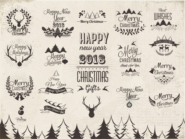Feliz Navidad y feliz año nuevo tarjetas de felicitación