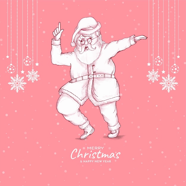 Vector gratuito feliz navidad festival saludo fondo con santa claus