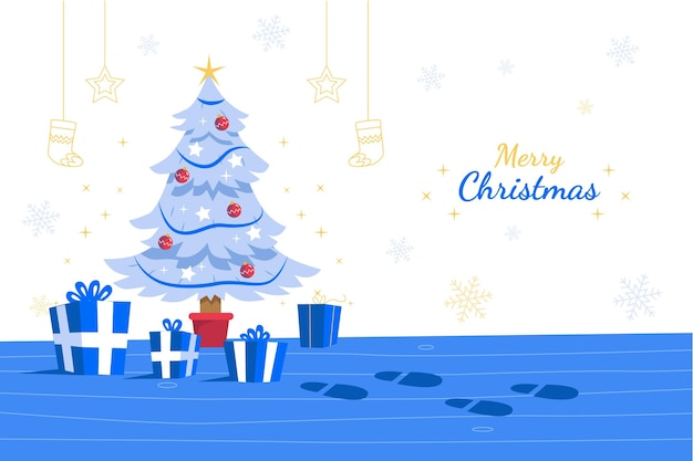 Feliz navidad fondo con arbol