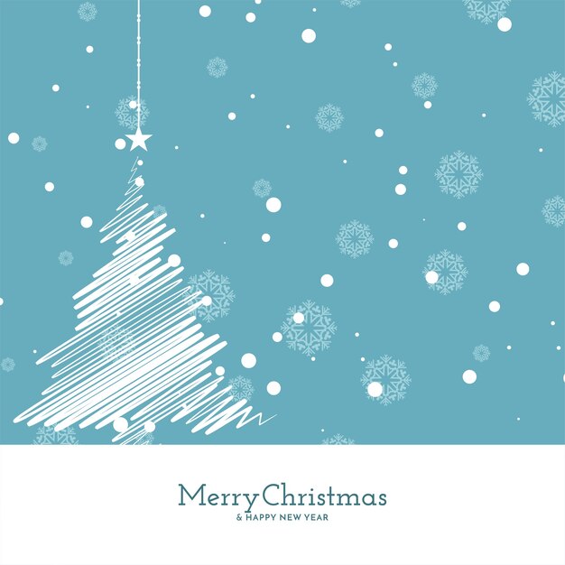 Feliz Navidad fondo azul suave con diseño de árbol