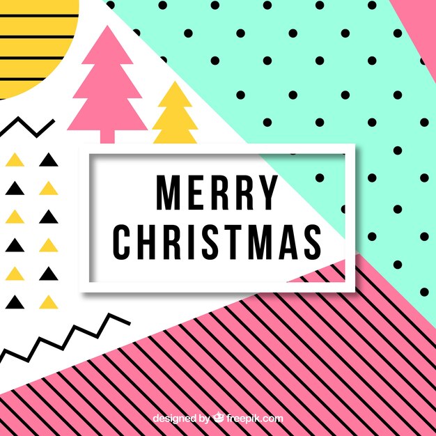 Feliz navidad, fondo geométrico colorido
