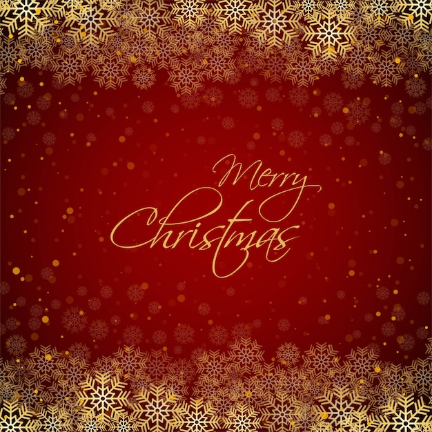 Feliz navidad fondo rojo con copos de nieve