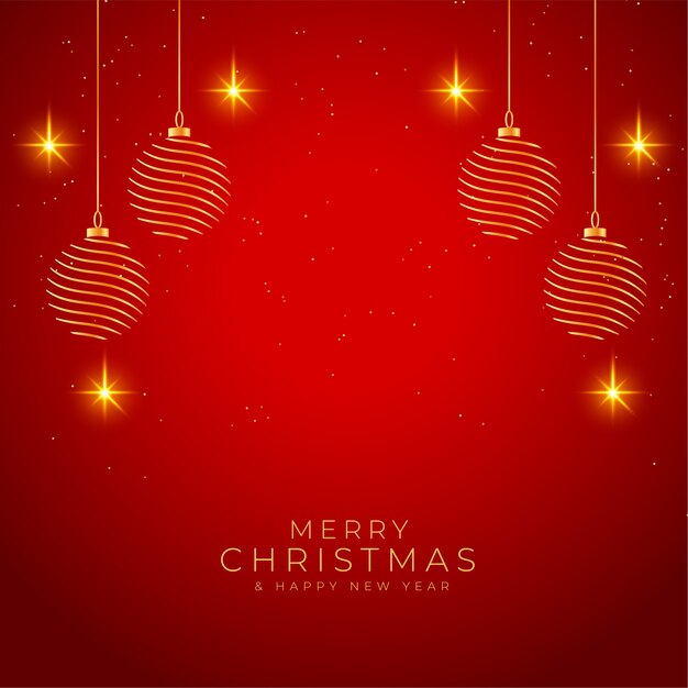 Feliz navidad fondo rojo y dorado brillante