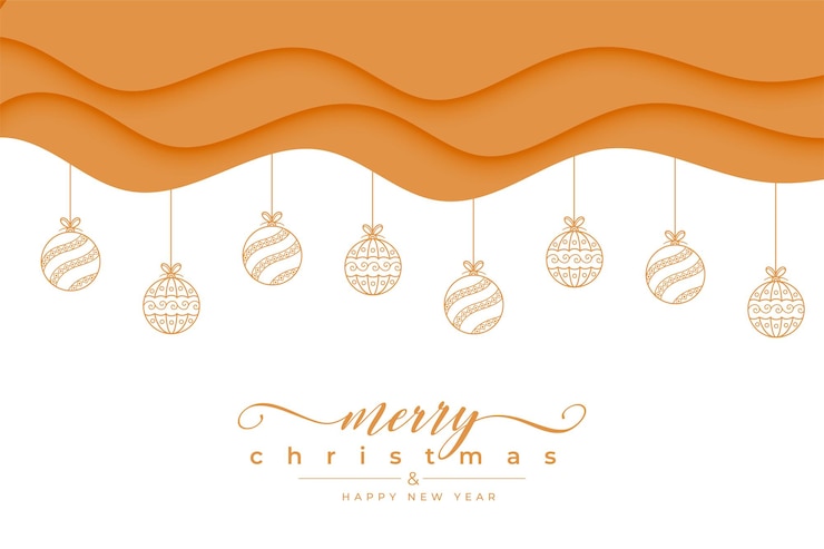 Vector gratuito feliz navidad, fondo de la temporada festiva con el vector de la joya de navidad colgada.
