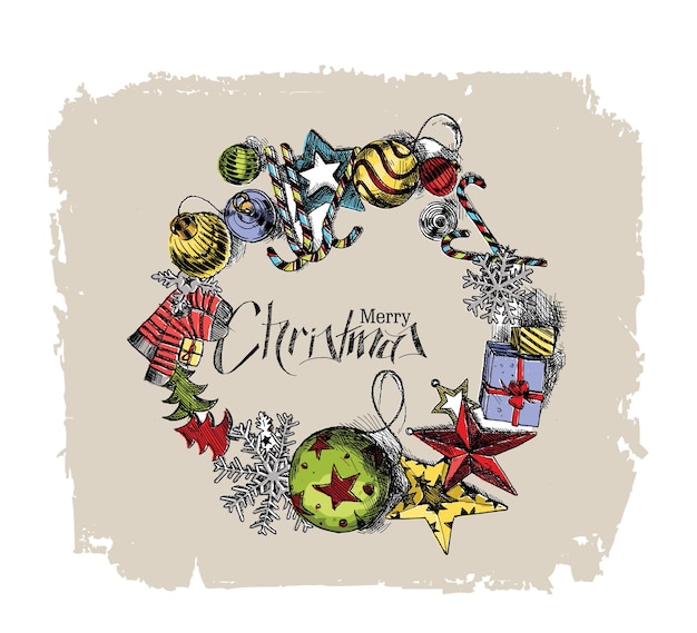 Feliz Navidad guirnalda elemento- ilustración vectorial