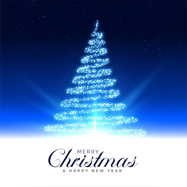 Feliz navidad hermosa tarjeta de árbol mágico
