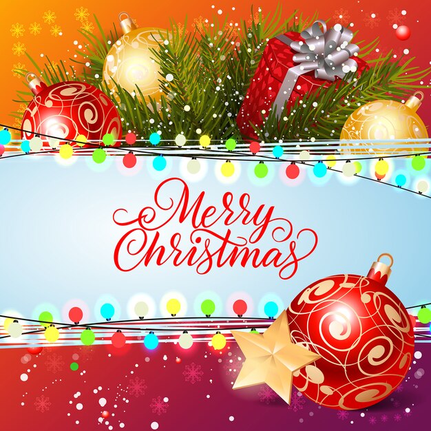 Feliz Navidad inscripción con remolinos